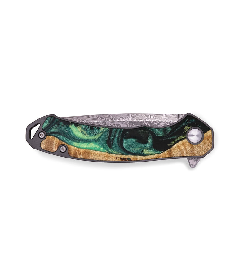 EDC Wood+Resin Pocket Knife - Edith (Green, 692538)