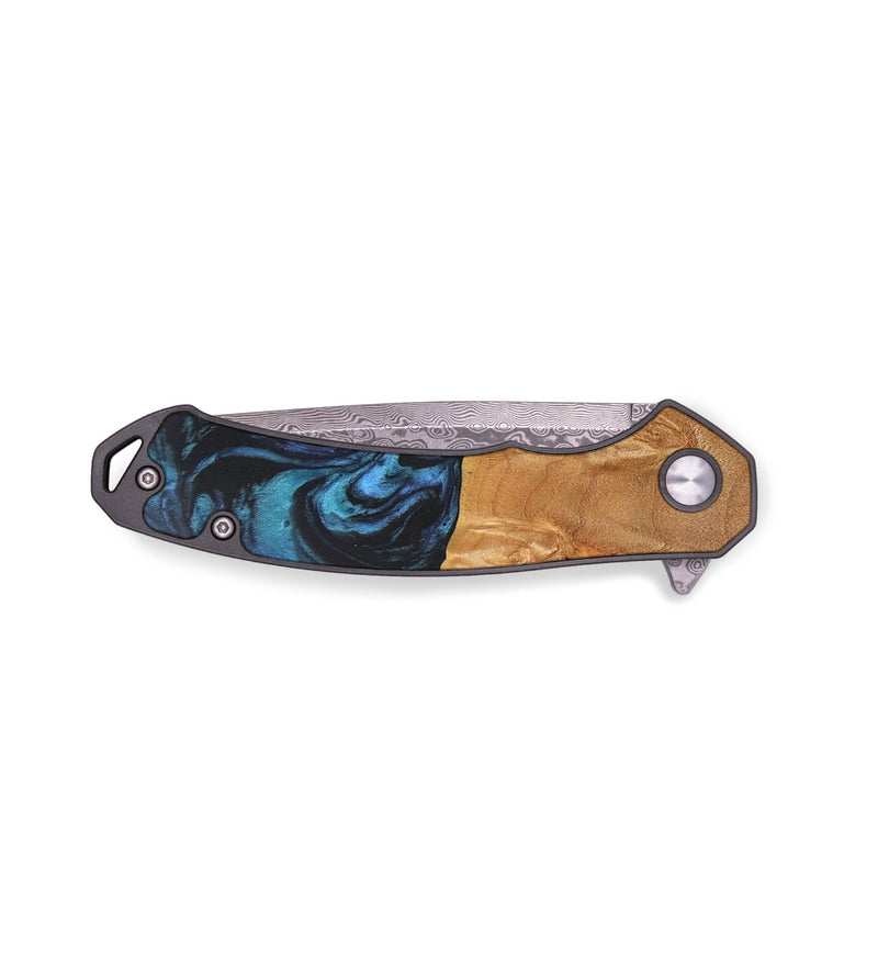EDC Wood+Resin Pocket Knife - Virginia (Blue, 692541)