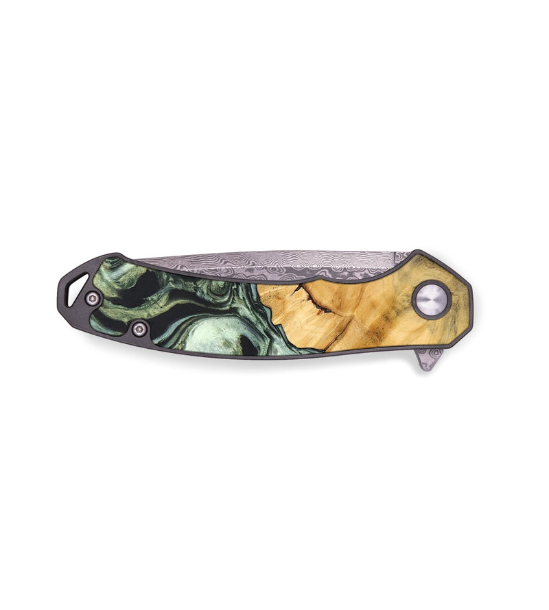 EDC Wood+Resin Pocket Knife - Craig (Green, 692543)