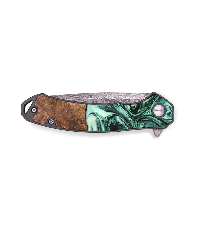 EDC Wood+Resin Pocket Knife - Jerome (Green, 692544)