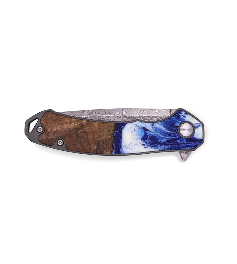 EDC Wood+Resin Pocket Knife - Russell (Blue, 692546)