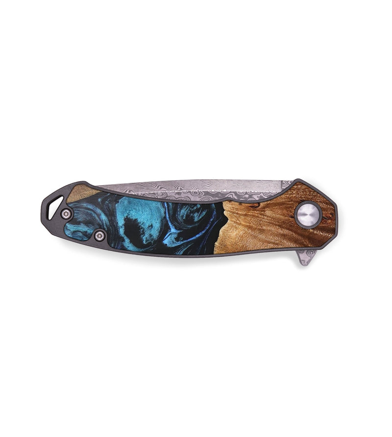 EDC Wood+Resin Pocket Knife - Effie (Blue, 692549)