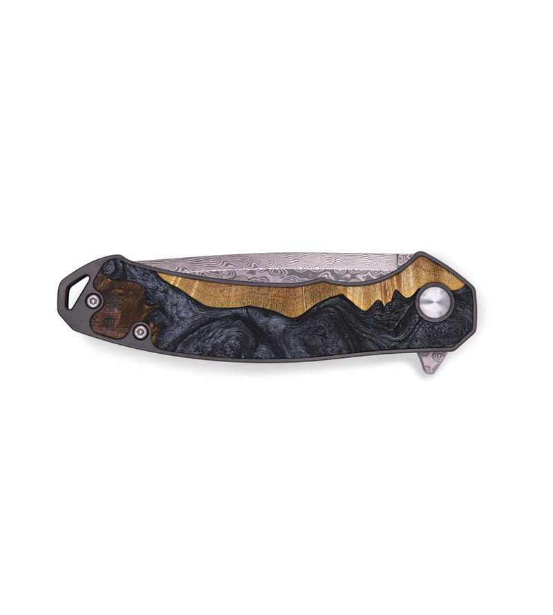 EDC Wood+Resin Pocket Knife - Mattie (Pure Black, 692550)
