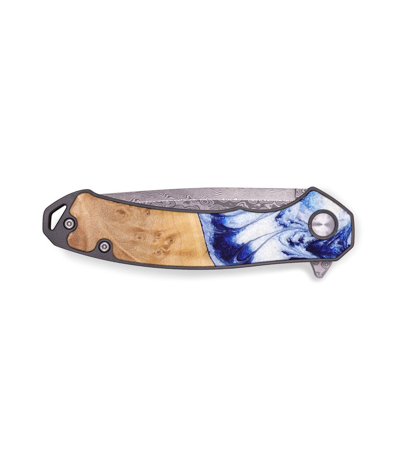 EDC Wood+Resin Pocket Knife - Aleah (Blue, 692551)