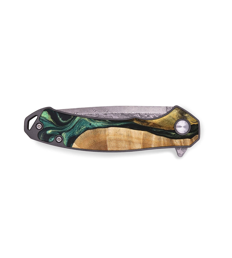 EDC Wood+Resin Pocket Knife - Lyla (Green, 692555)