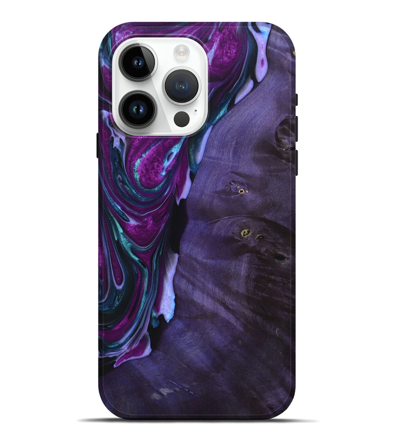 iPhone 15 Pro Max Wood+Resin Live Edge Phone Case - Blanche (Purple, 692646)