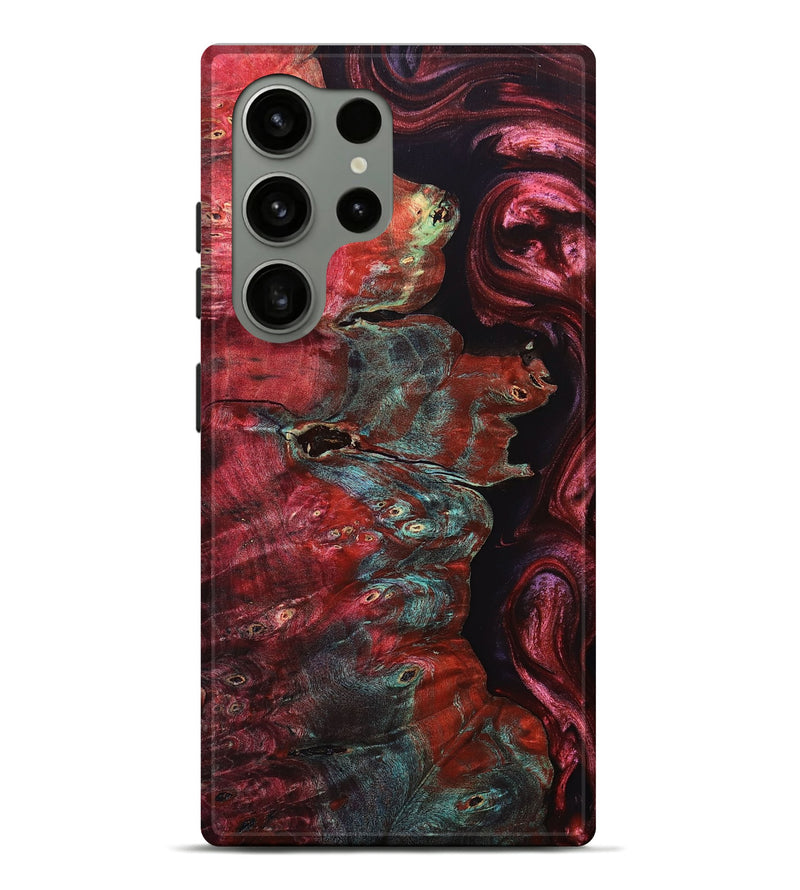 Galaxy S24 Ultra Wood+Resin Live Edge Phone Case - Brandi (Red, 692657)