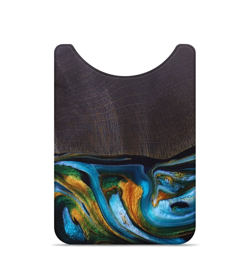 Live Edge Wood+Resin Wallet - Landon (Teal & Gold, 692676)