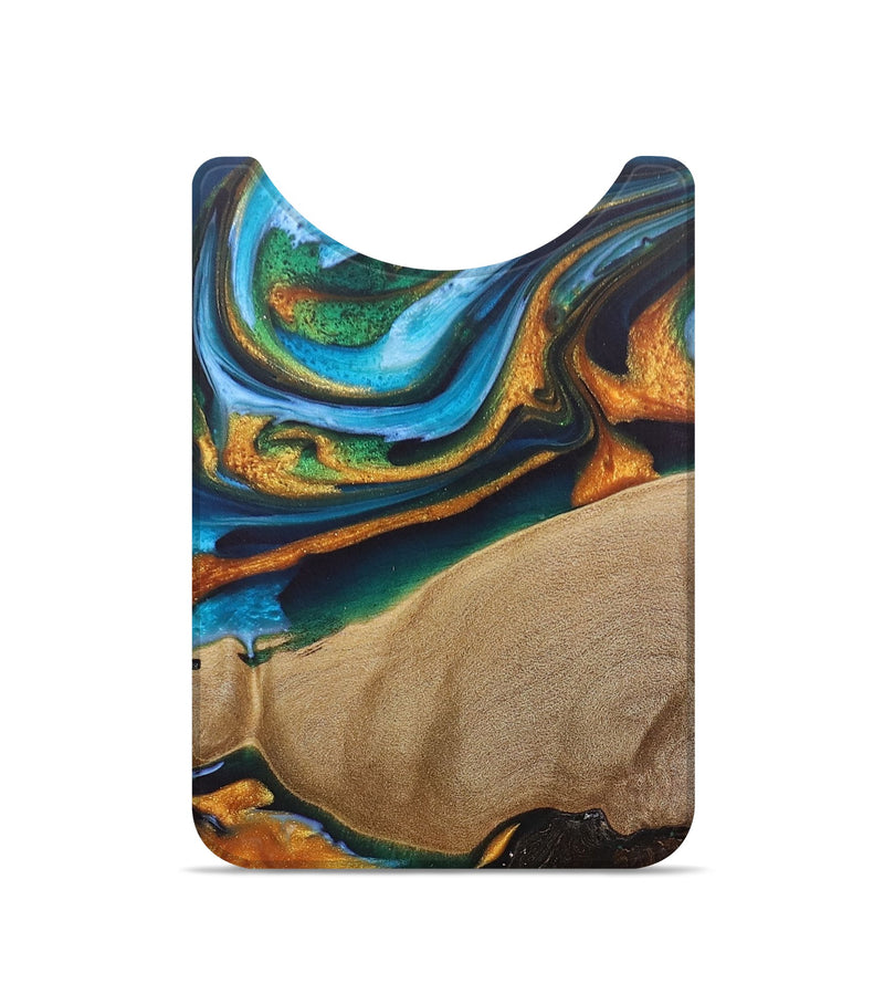 Live Edge Wood+Resin Wallet - Rafael (Teal & Gold, 692678)