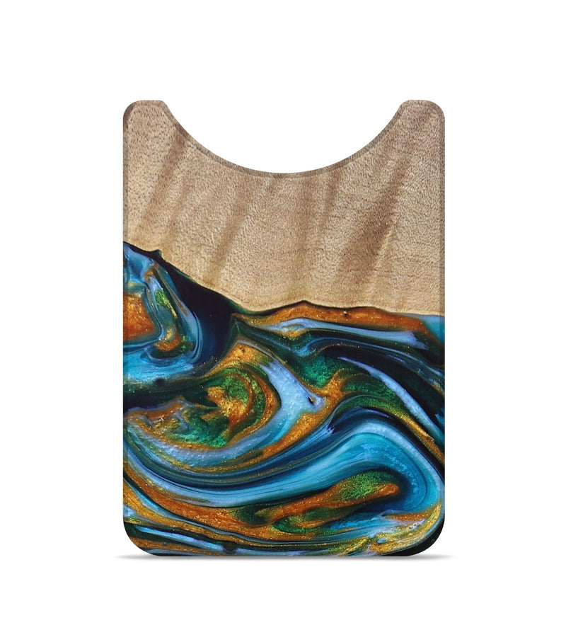 Live Edge Wood+Resin Wallet - Marley (Teal & Gold, 692681)