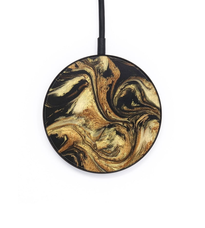 Circle Wood+Resin Wireless Charger - Carolyn (Black & White, 692701)