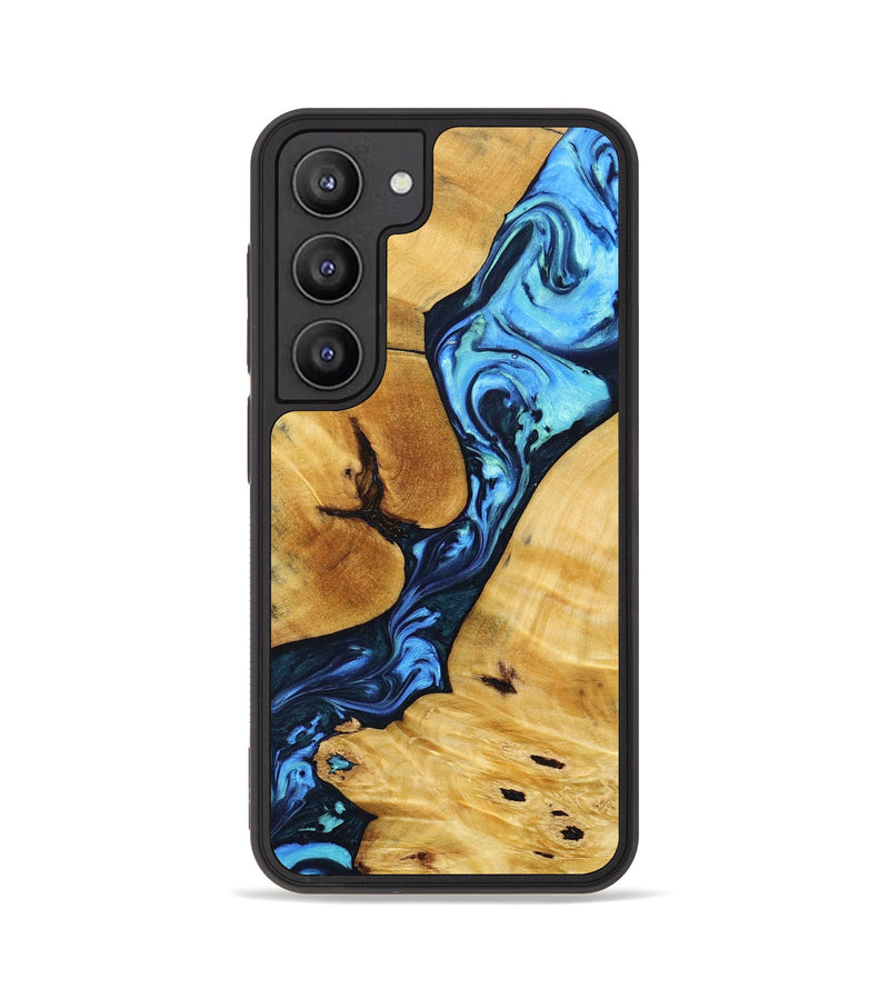 Galaxy S23 Wood+Resin Phone Case - Vicki (Blue, 692801)