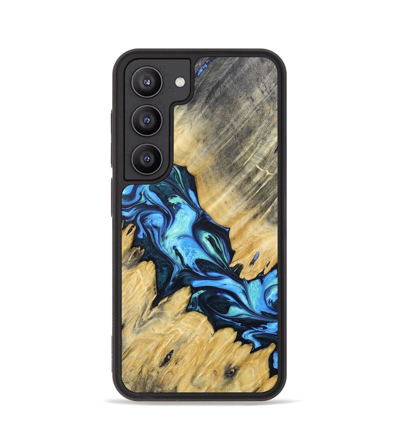 Galaxy S23 Wood+Resin Phone Case - Cortney (Blue, 692815)