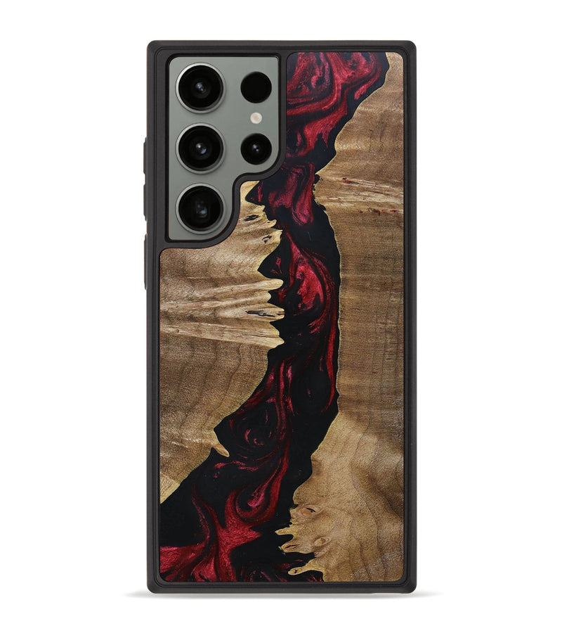 Galaxy S23 Ultra Wood+Resin Phone Case - Carmen (Red, 692951)