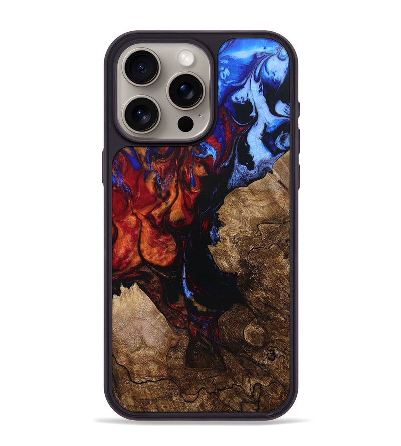 iPhone 15 Pro Max Wood+Resin Phone Case - Maverick (Fire & Ice, 693056)