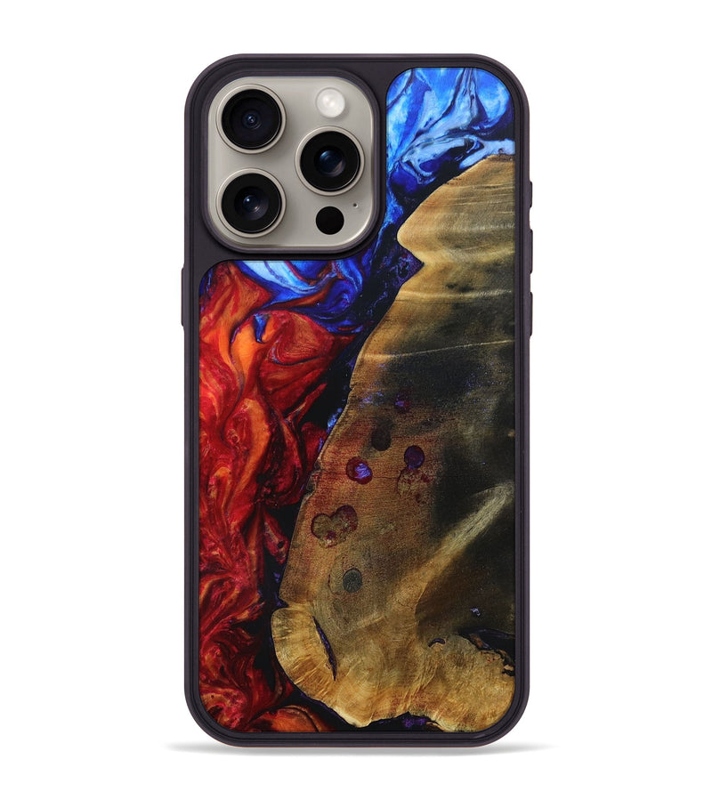 iPhone 15 Pro Max Wood+Resin Phone Case - Fernando (Fire & Ice, 693071)