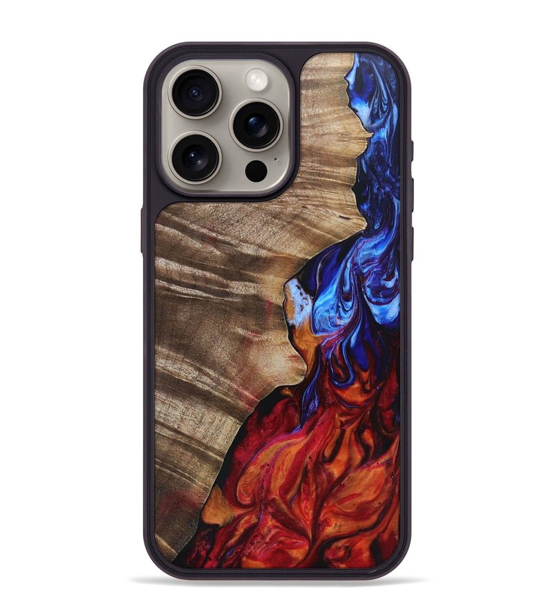 iPhone 15 Pro Max Wood+Resin Phone Case - Anita (Fire & Ice, 693074)