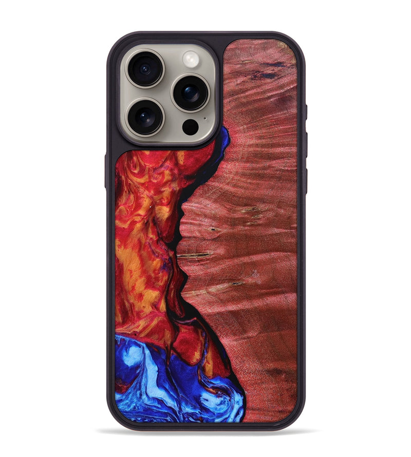 iPhone 15 Pro Max Wood+Resin Phone Case - Howard (Fire & Ice, 693086)