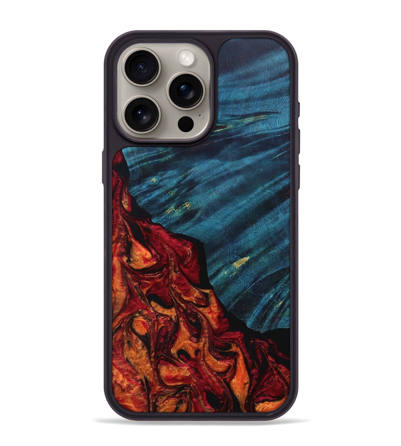iPhone 15 Pro Max Wood+Resin Phone Case - Grace (Fire & Ice, 693089)