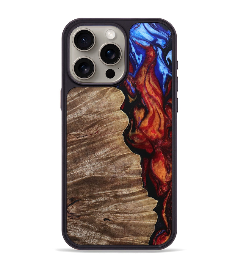 iPhone 15 Pro Max Wood+Resin Phone Case - Nova (Fire & Ice, 693106)