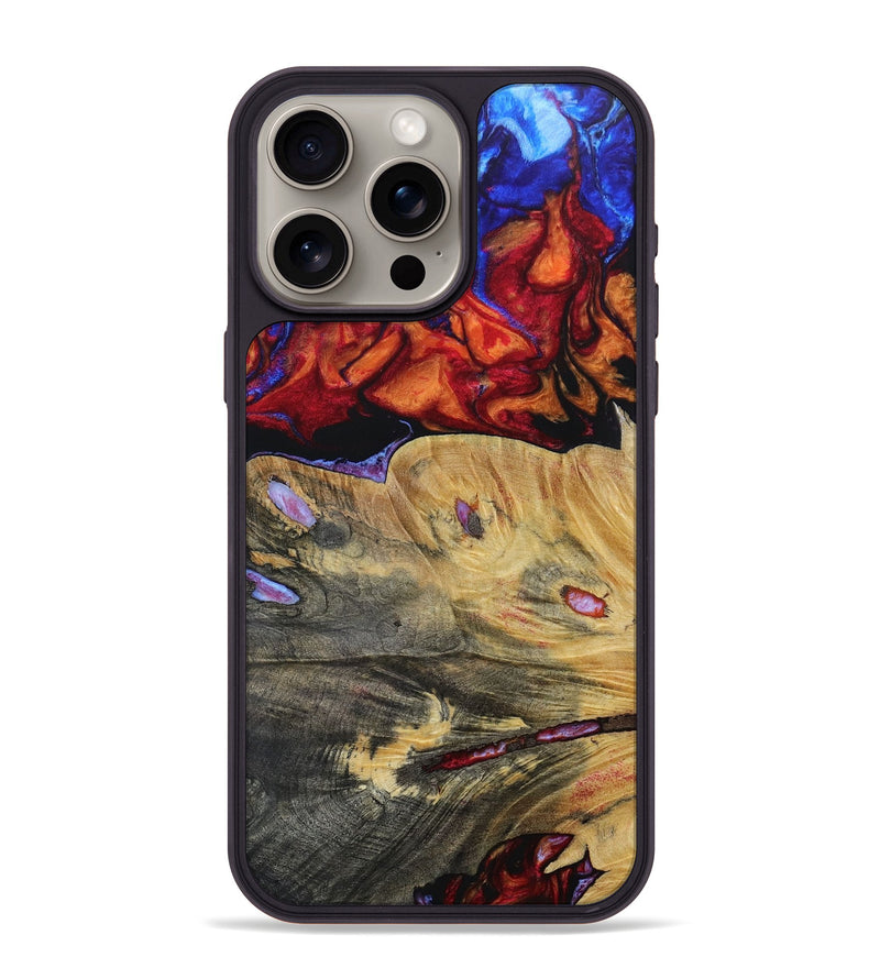 iPhone 15 Pro Max Wood+Resin Phone Case - Paige (Fire & Ice, 693108)