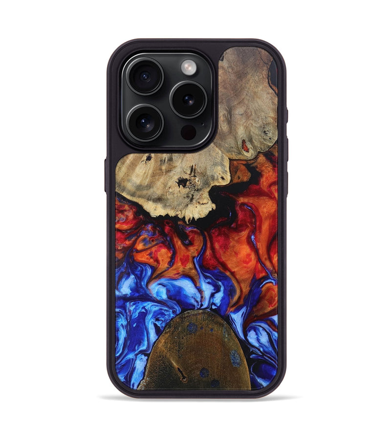 iPhone 15 Pro Wood+Resin Phone Case - Khadijah (Fire & Ice, 693129)