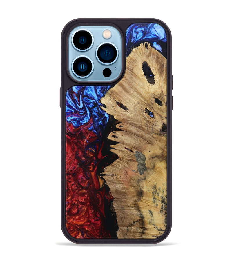 iPhone 14 Pro Max Wood+Resin Phone Case - Isabella (Fire & Ice, 693134)