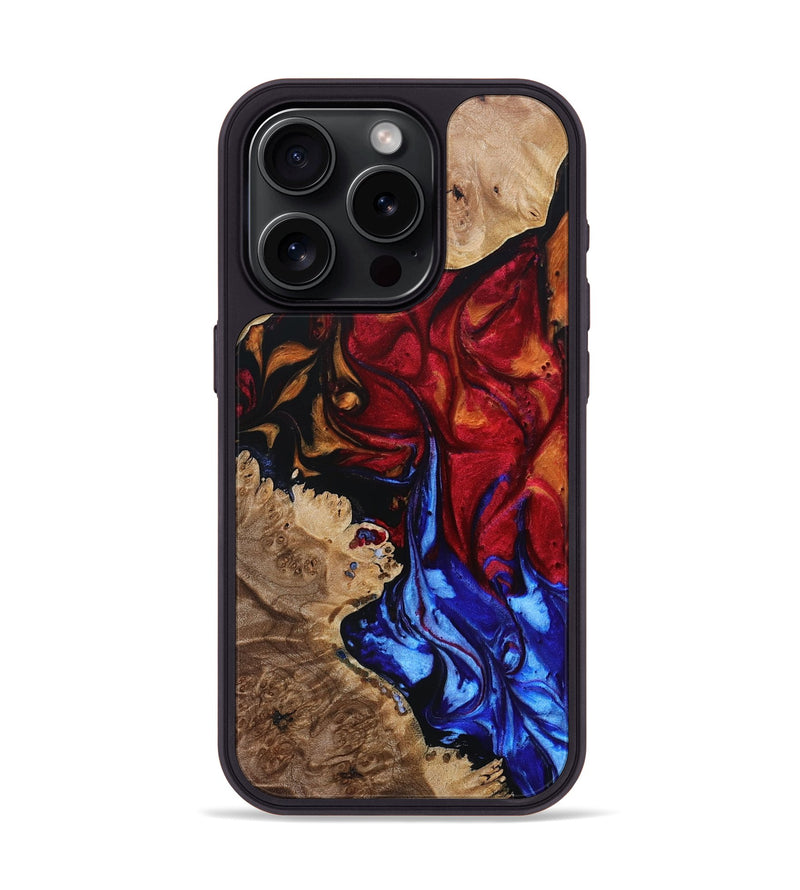 iPhone 15 Pro Wood+Resin Phone Case - Tim (Fire & Ice, 693143)