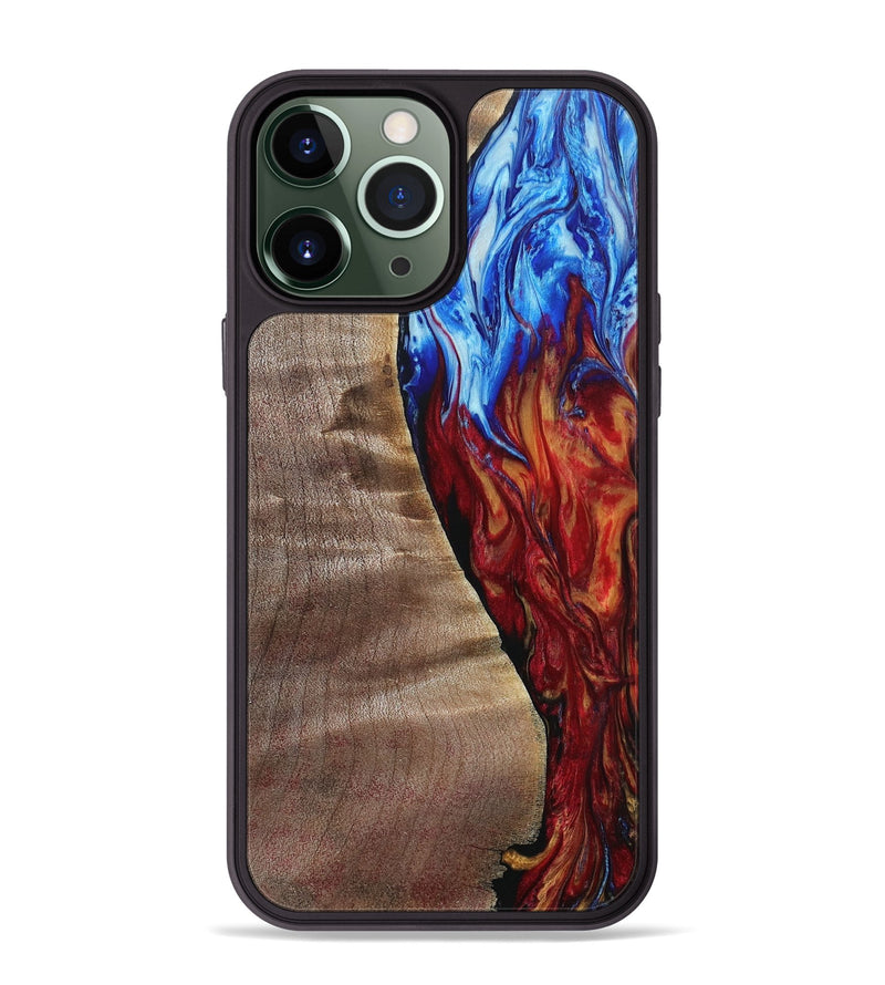 iPhone 13 Pro Max Wood+Resin Phone Case - Marissa (Fire & Ice, 693147)
