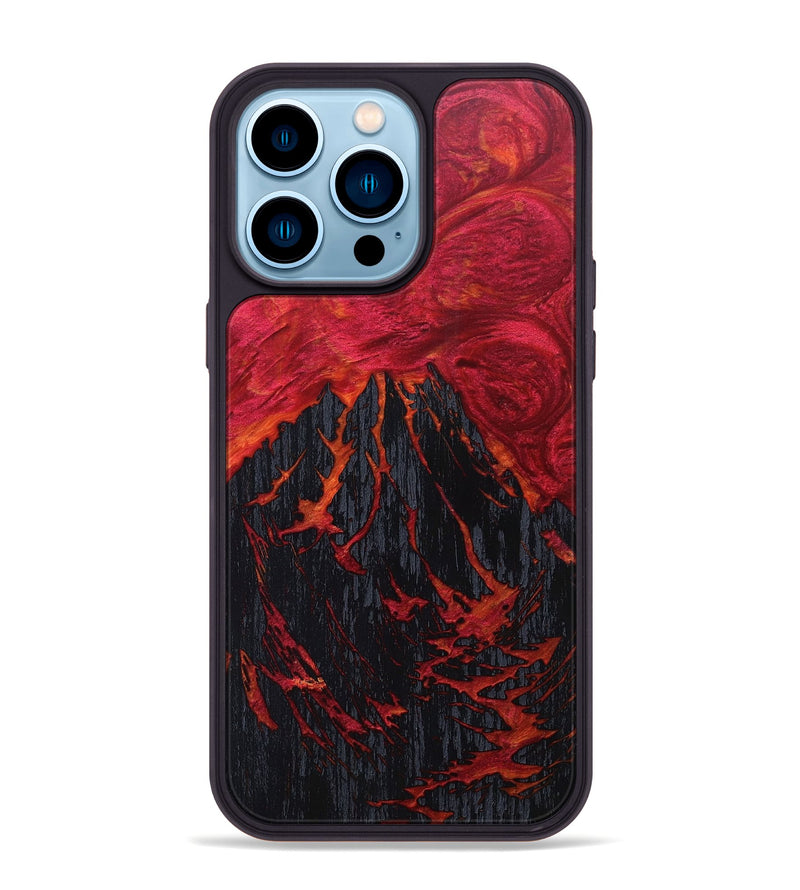 iPhone 14 Pro Max Wood+Resin Phone Case - Jami (Fire & Ice, 693152)