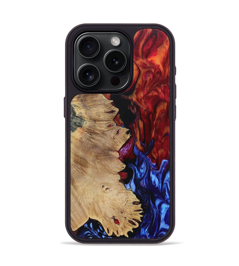iPhone 15 Pro Wood+Resin Phone Case - Raul (Fire & Ice, 693158)