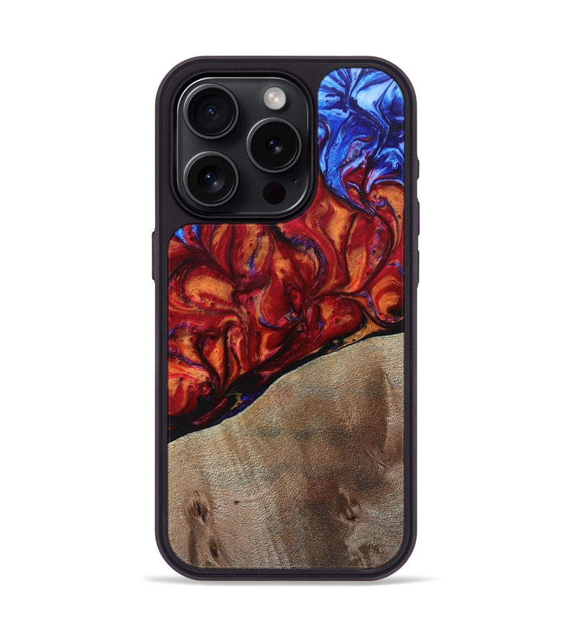 iPhone 15 Pro Wood+Resin Phone Case - Patsy (Fire & Ice, 693172)