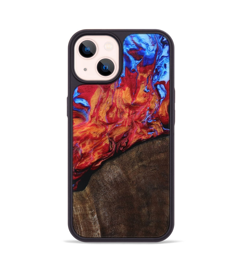 iPhone 14 Wood+Resin Phone Case - Justice (Fire & Ice, 693180)
