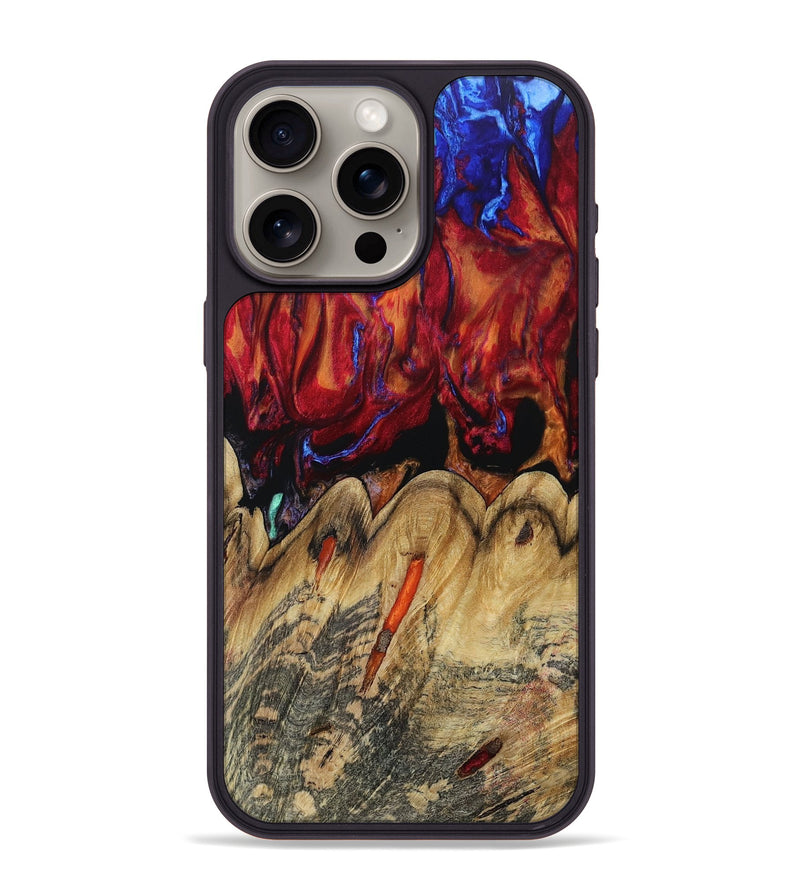 iPhone 15 Pro Max Wood+Resin Phone Case - Juan (Fire & Ice, 693181)