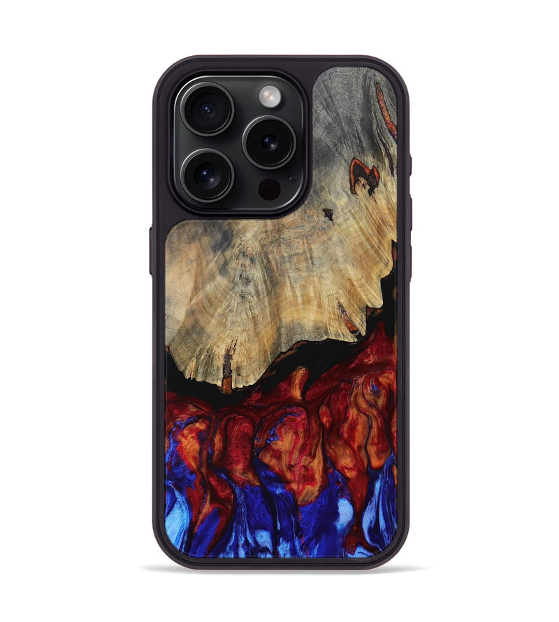 iPhone 15 Pro Wood+Resin Phone Case - Kendall (Fire & Ice, 693183)
