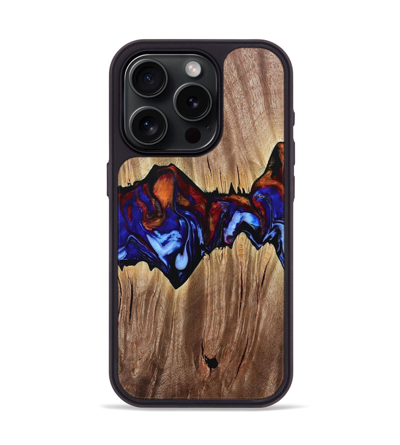 iPhone 15 Pro Wood+Resin Phone Case - Solomon (Fire & Ice, 693193)