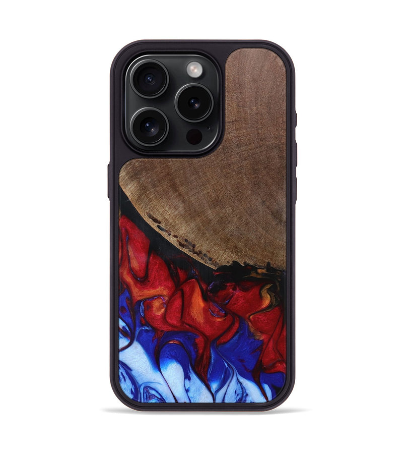 iPhone 15 Pro Wood+Resin Phone Case - Damon (Fire & Ice, 693197)
