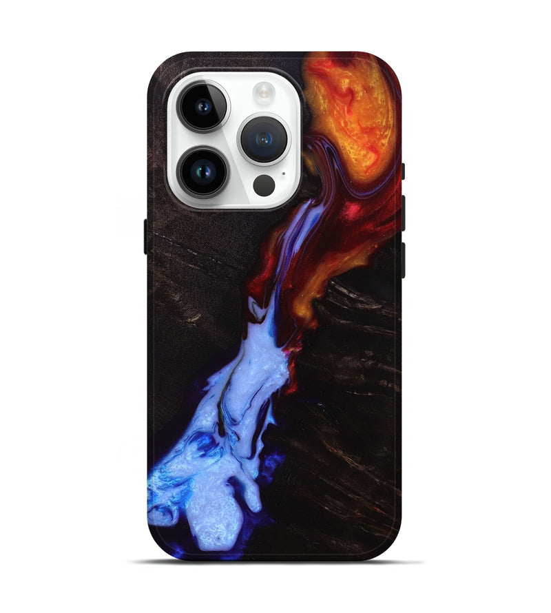 iPhone 15 Pro Wood+Resin Live Edge Phone Case - Cora (Fire & Ice, 693323)