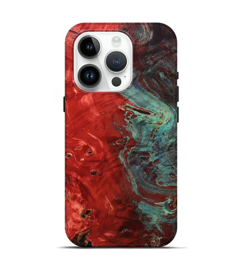 iPhone 15 Pro Wood+Resin Live Edge Phone Case - Kassandra (Fire & Ice, 693325)
