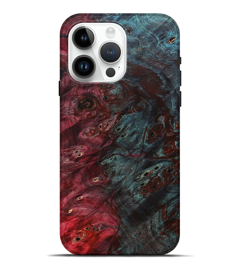 iPhone 15 Pro Max Wood+Resin Live Edge Phone Case - Lena (Fire & Ice, 693329)