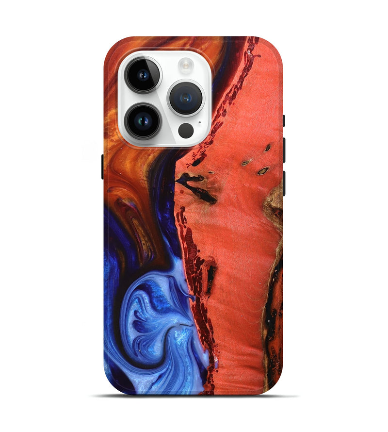 iPhone 15 Pro Wood+Resin Live Edge Phone Case - Blakely (Fire & Ice, 693331)