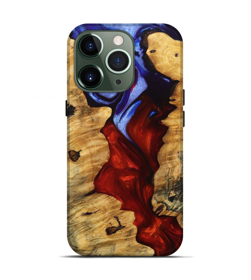 iPhone 13 Pro Wood+Resin Live Edge Phone Case - Ashley (Fire & Ice, 693333)