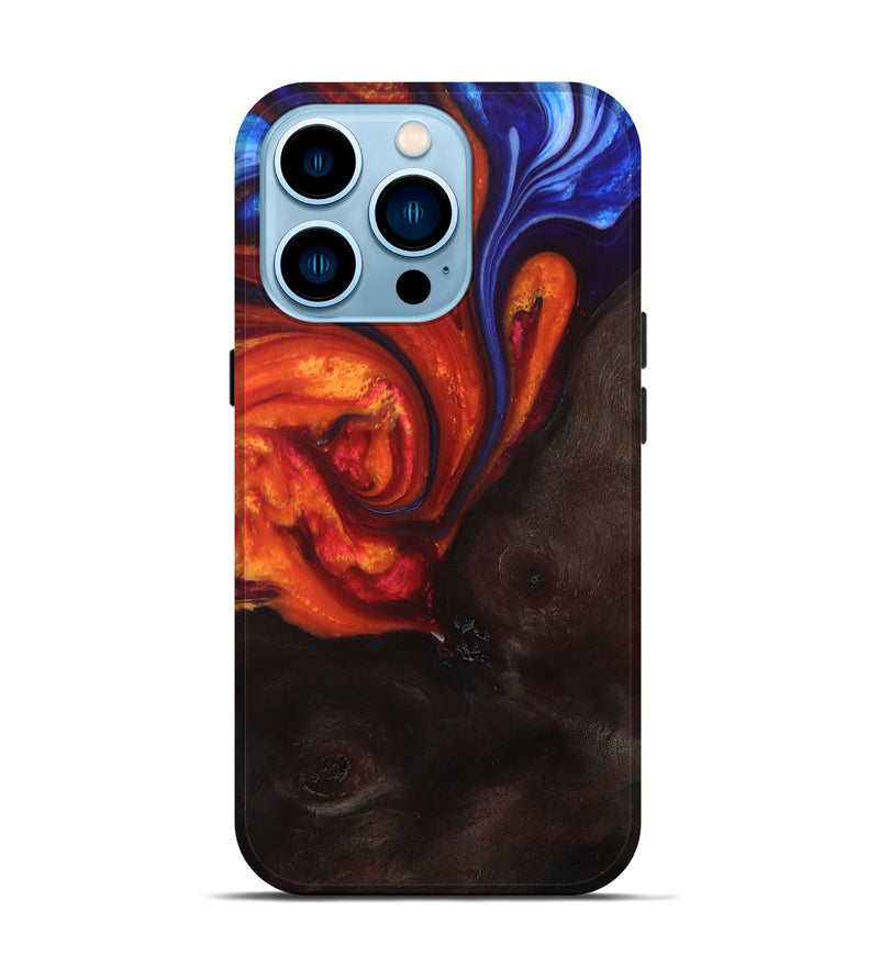 iPhone 14 Pro Wood+Resin Live Edge Phone Case - Clara (Fire & Ice, 693339)