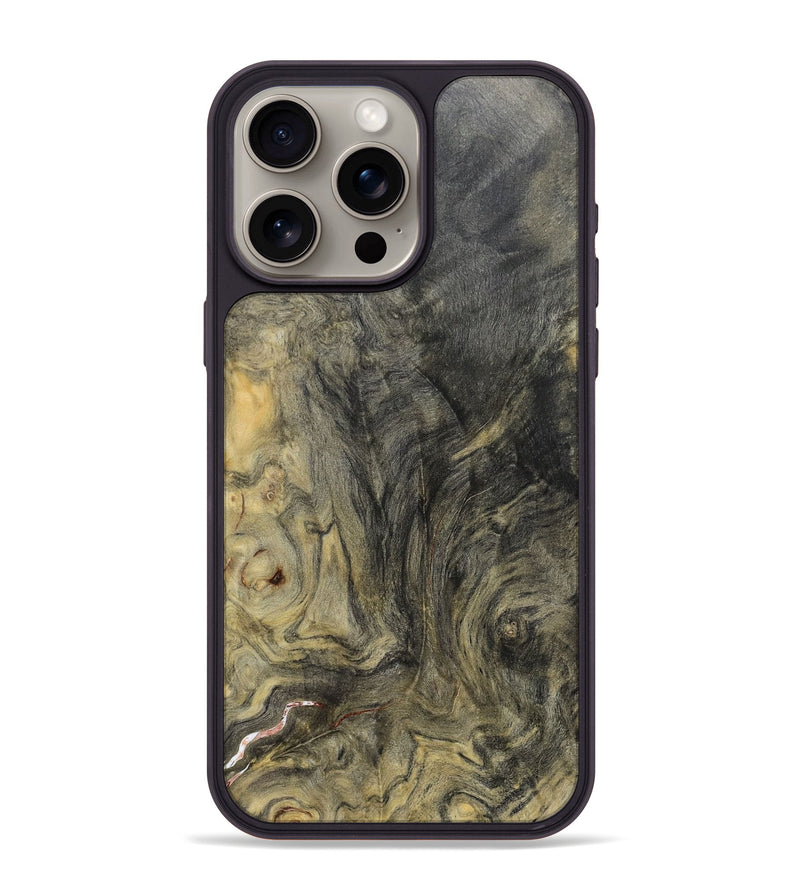 iPhone 15 Pro Max Wood+Resin Phone Case - Theo (Wood Burl, 693494)