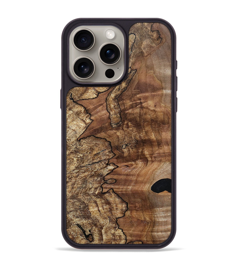 iPhone 15 Pro Max Wood+Resin Phone Case - Travis (Wood Burl, 693509)