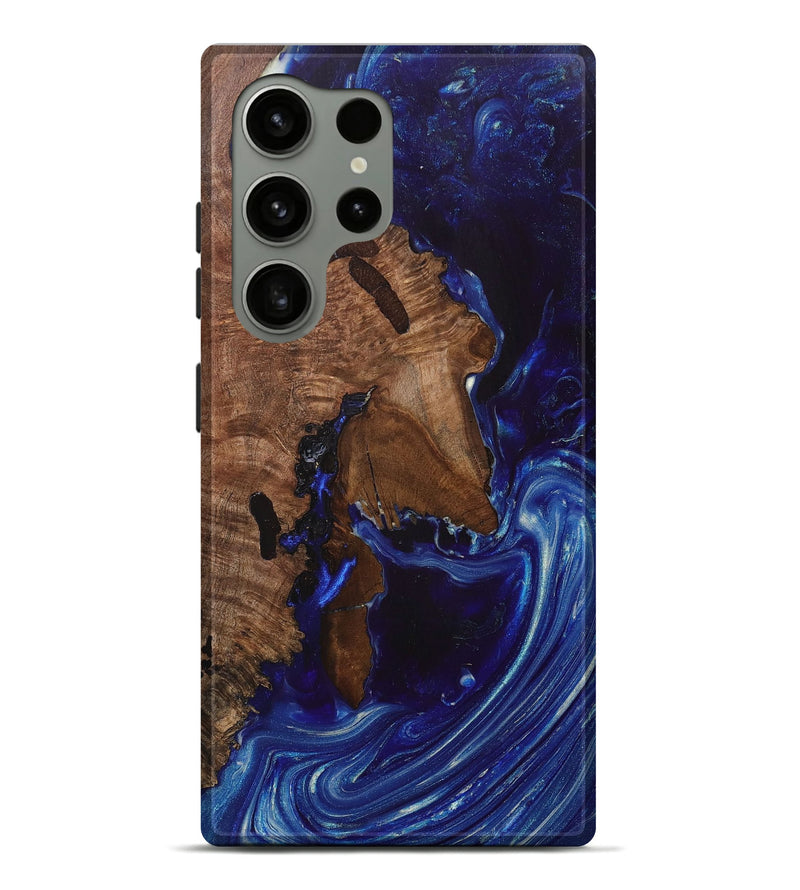 Galaxy S24 Ultra Wood+Resin Live Edge Phone Case - Marquita (Blue, 693570)