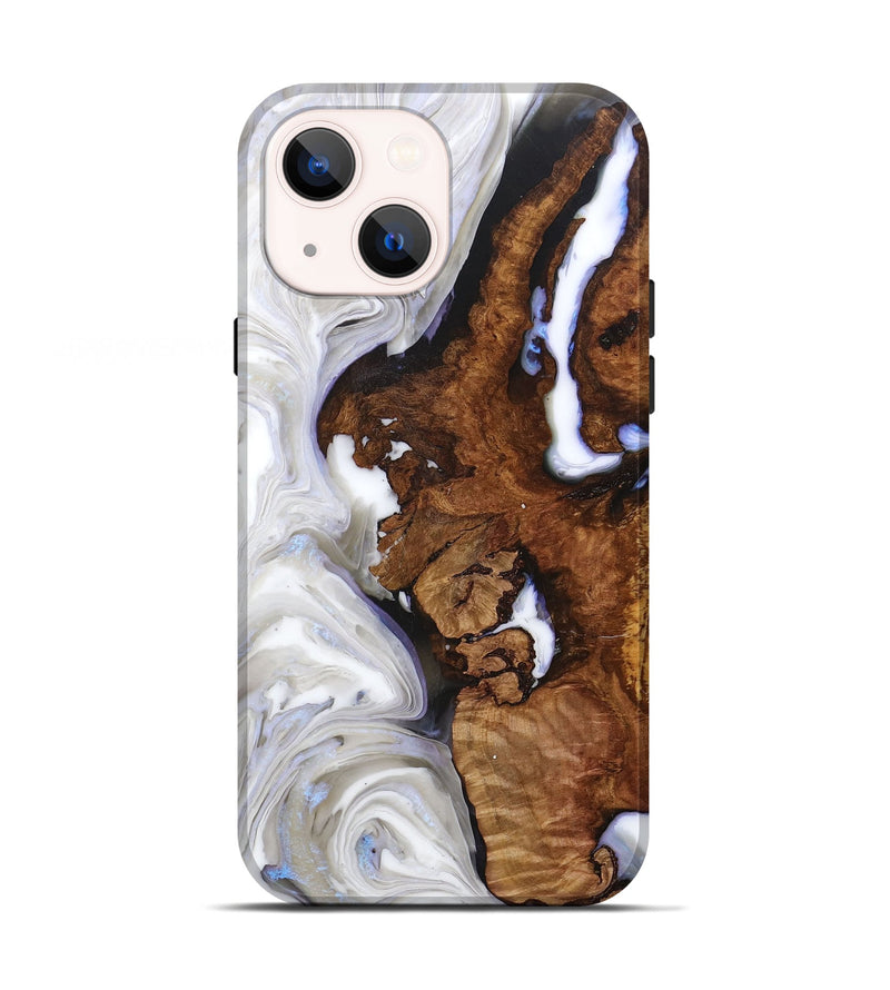 iPhone 13 Wood+Resin Live Edge Phone Case - Bob (Black & White, 693575)