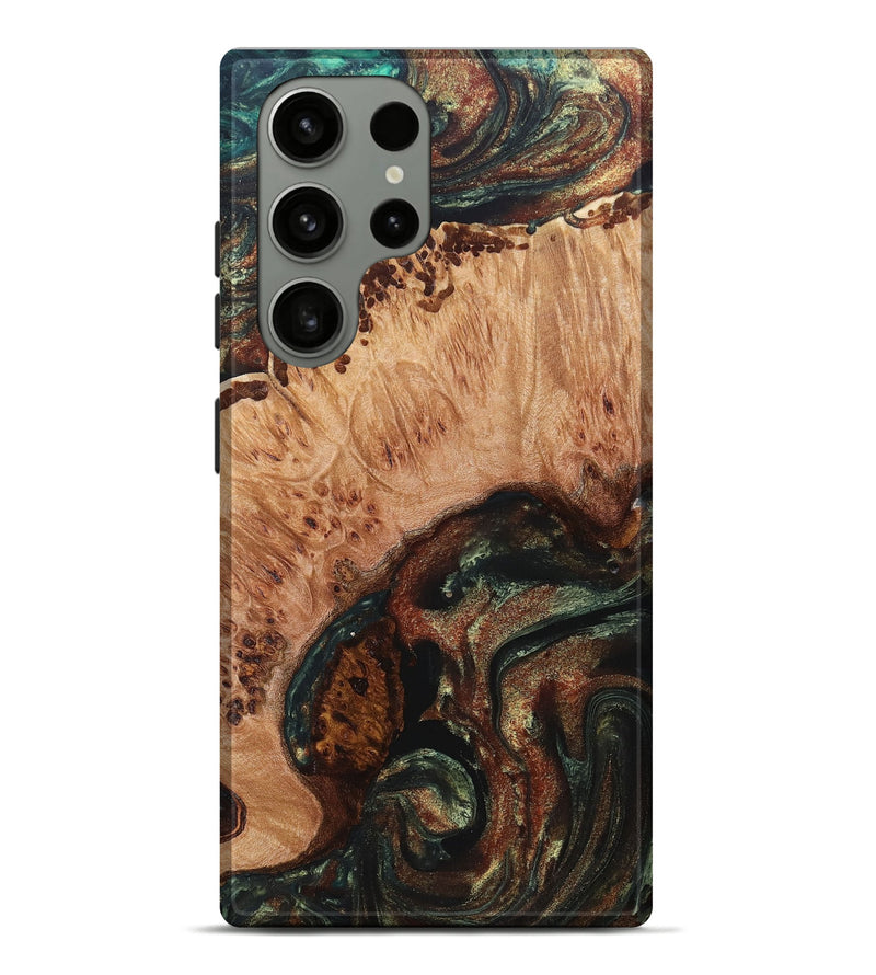 Galaxy S23 Ultra Wood+Resin Live Edge Phone Case - Hailee (Green, 693577)