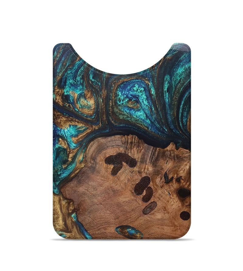 Live Edge Wood+Resin Wallet - Holden (Teal & Gold, 693605)
