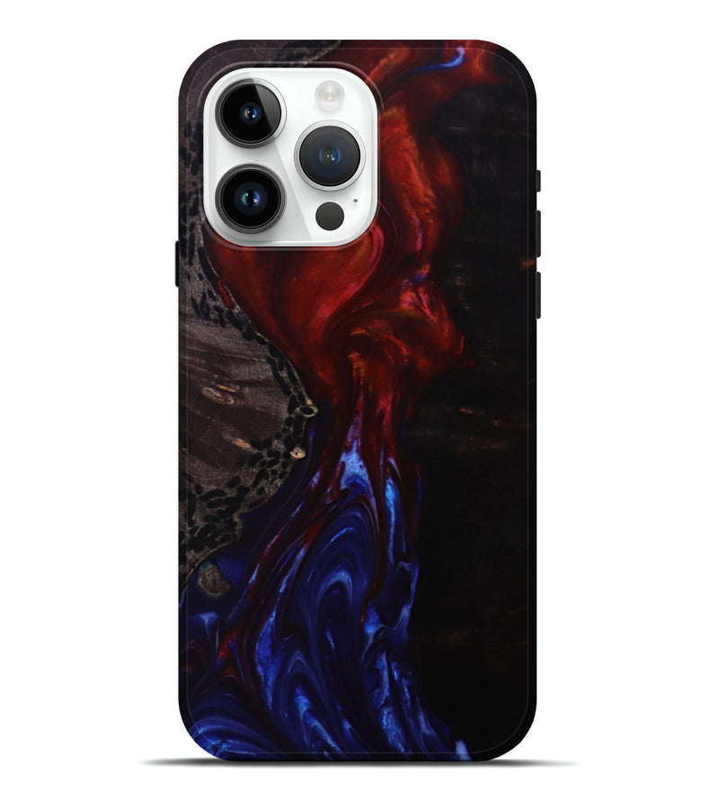iPhone 15 Pro Max Wood+Resin Live Edge Phone Case - Archie (Fire & Ice, 693673)